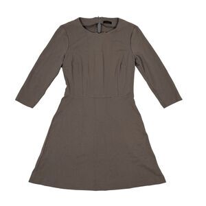 Peserico‎ Dress Size EUR 42 / US 8 Beige 3/4 Sleeves Stretch Short Shift Casual